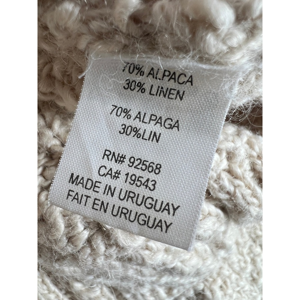 Fishermancore Coastal Chunky Michael Kors Alpaca/Linen Cableknit Sweater Cream S - Picture 6 of 10